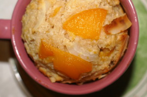 Mug cake Coconut Peach