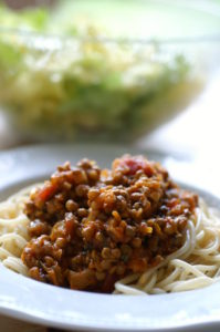 Spaghetti Bolognese mit Linsen