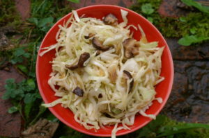 chinesischer Krautsalat mit Pilzen