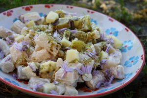 Schwarzwurzelsalat mit Äpfel und Kren