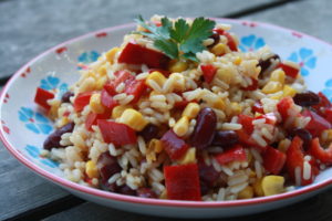 Reissalat mit Bohnen