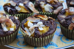 dunkle Mango-Kokos-Muffins