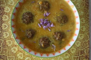 Süßkartoffelsuppe mit Falafel