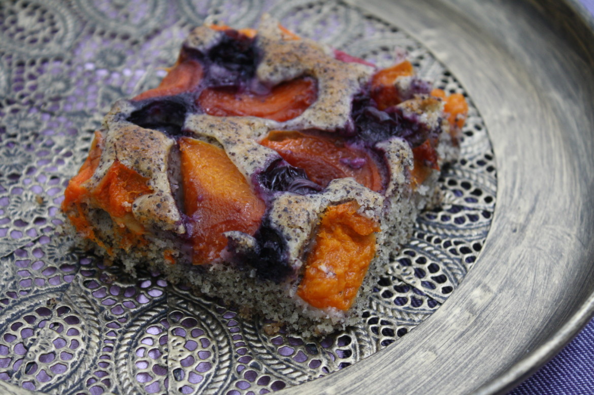 Marillen-Rumtopf-Kuchen mit Mohn - Ehrlich und Echt