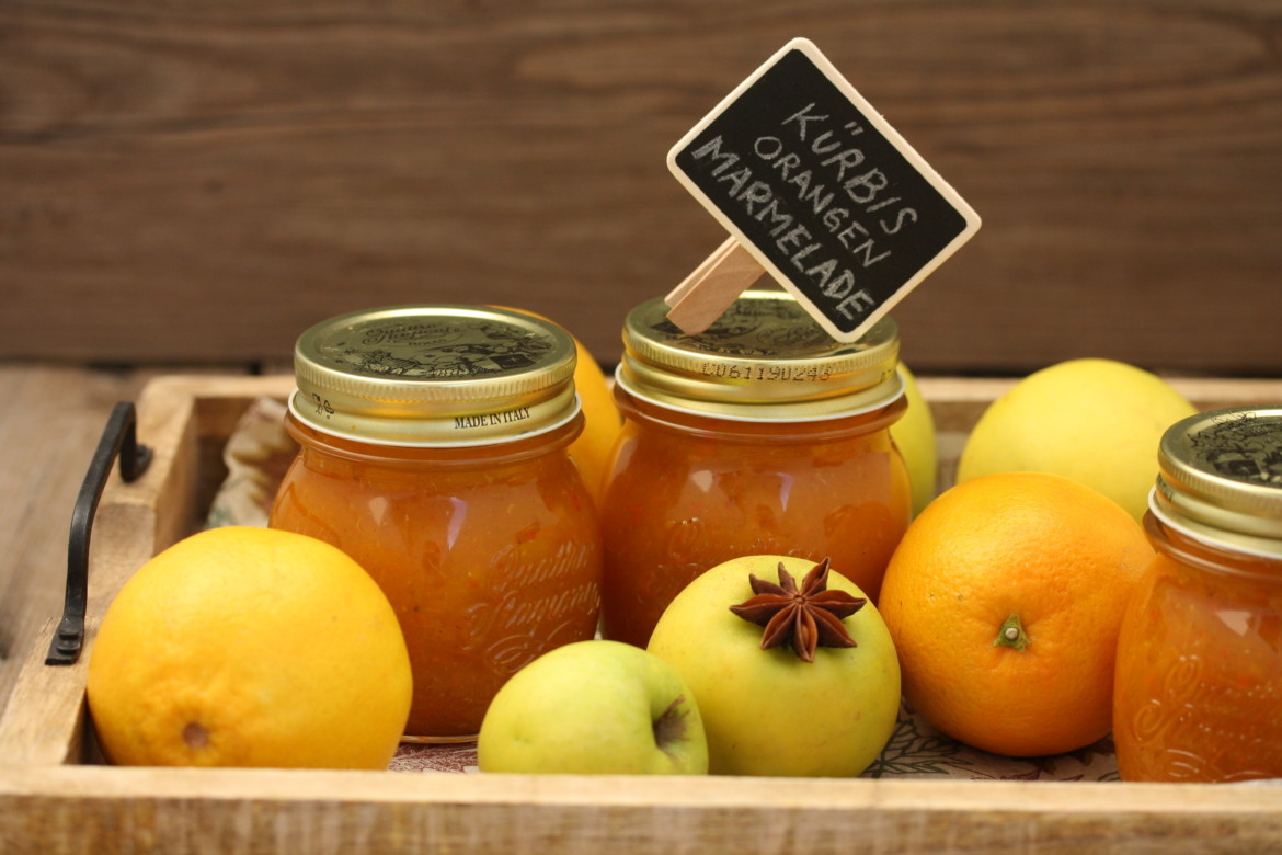 Kürbis-Orangen-Marmelade mit Äpfeln und Zimt - Ehrlich und Echt