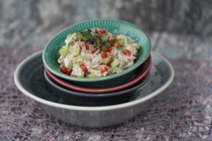 Jackfruit Salat mit Sellerie, Paprika und Apfel 